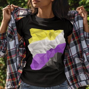 Abstract Flag Nonbinary Shirt - Gender Neutral Shirt - Subtle Pride Fashion, Cute Enby Gift Ideas, Non Binary Flag Color, Non-Binary Art