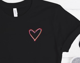 Subtiles Lesben Herz Shirt, Lesben Shirt, Lesben Pride Shirt, LGBTQ Shirt, Pride Shirt, Lesben Flagge, süßes Lesben Geschenk, Subtiler Stolz