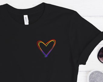 Subtle LGBTQ Heart Shirt, LGBTQ Pride, LGBTQ Rights, Lgbtq Flag Color, Lgbtq Love, Lgbtq Shirt, Queer Shirt, Pride Shirt