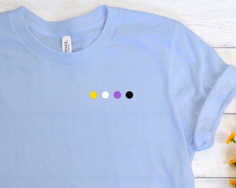 Subtle Enby Shirt Subtle Nonbinary Shirt Cute Nonbinary Tshirt Enby Pride Shirt Nonbinary Pride Shirt Nonbinary Clothing Enby Flag Colors