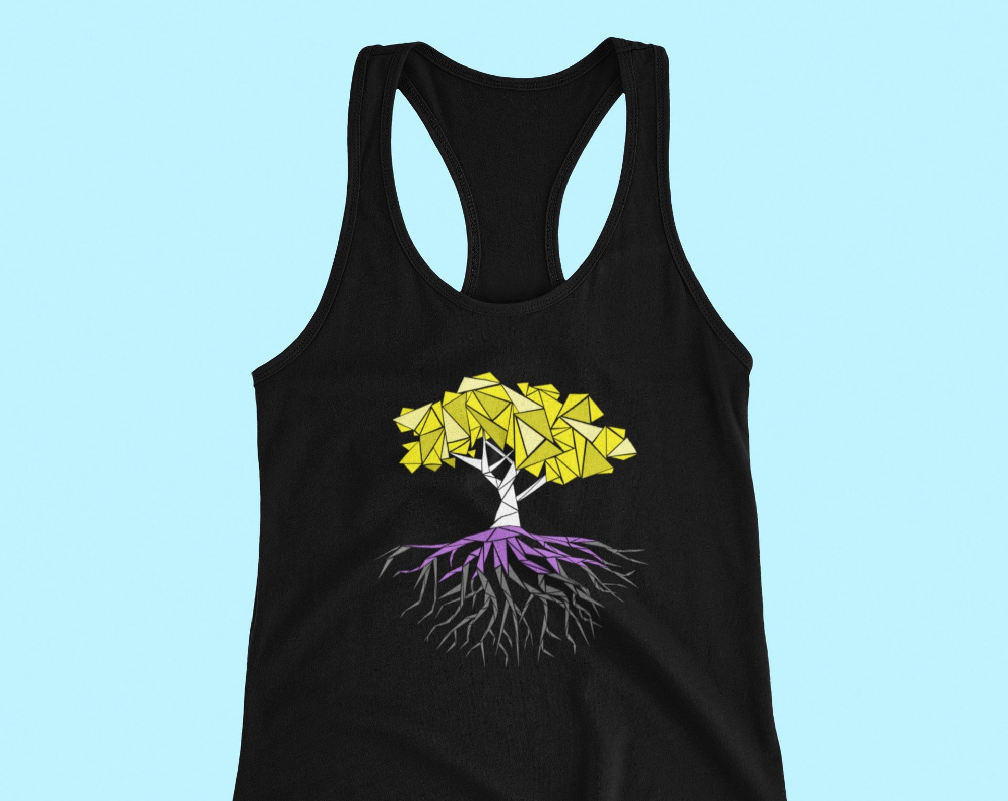 Discover Abstract Tree Nonbinary Racerback Tank - Cute Enby Fashion