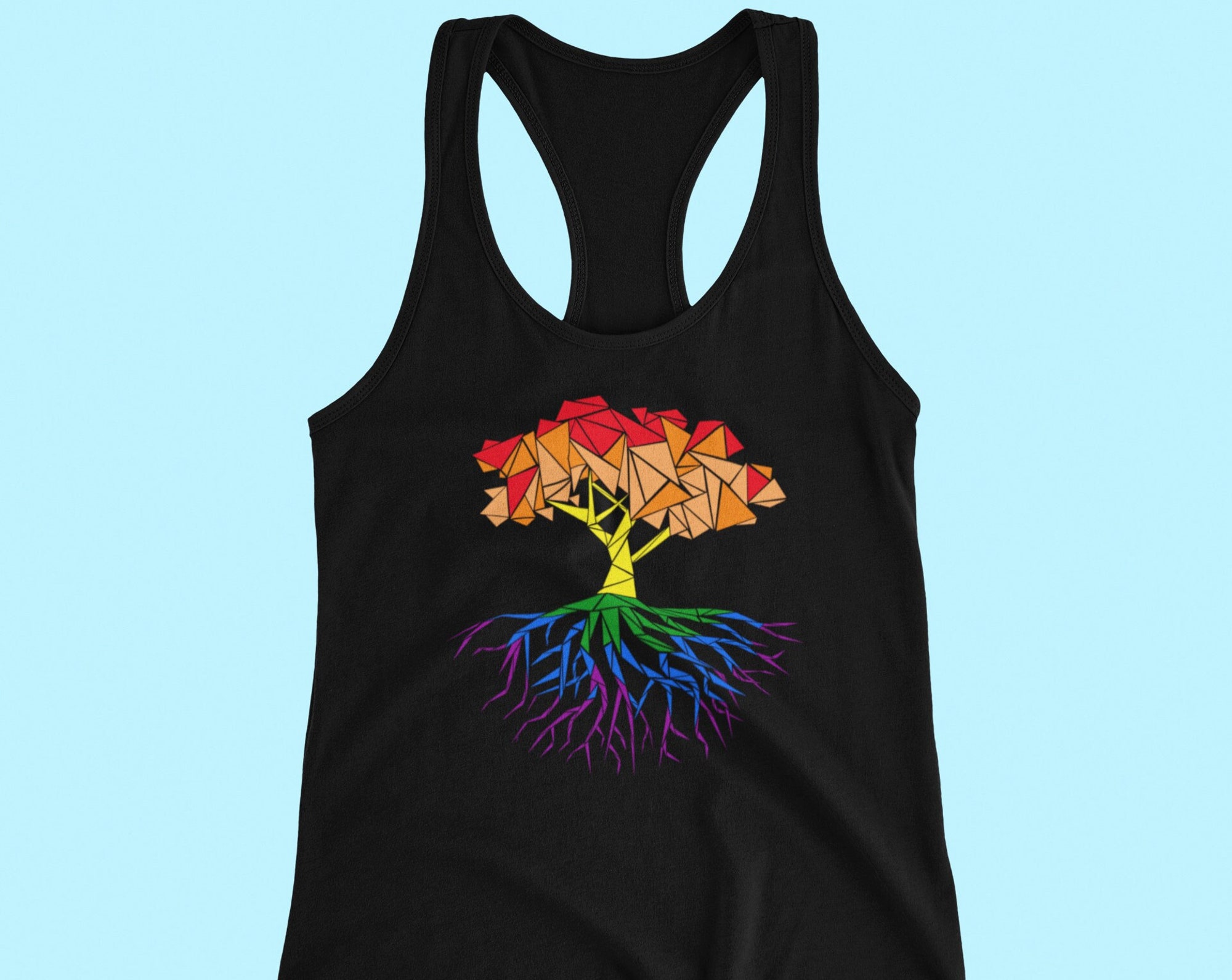 Discover Abstract Tree LGBTQ Racerback Tank - Cute Queer Gift, Pretty LGBTQ Fashion
