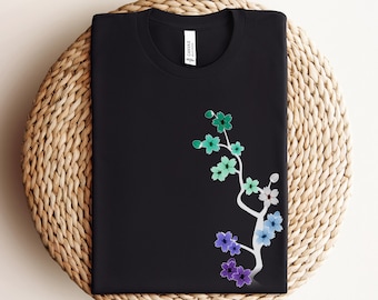 Camiseta MLM Sakura: Orgullo Gay, Camisetas para Hombres Gay, Camisetas Orgullo MLM, Camiseta LGBTQ, Camiseta Orgullo Sutil, Camiseta Bandera Vincian, Camiseta para Hombres Queer