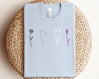 Wildflower Asexual Shirt, Asexual, Asexual Pride, Ace Pride, LGBTQ, Queer Owned Shops, Queer Owned Business, Pride, Pride Flag, Subtle Pride