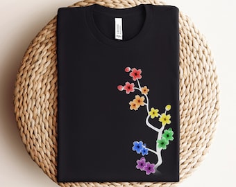 Sakura LGBTQ Shirt, Asexual, LGBT, Lesbian, Bisexual Gifts, Pride Shirt, Queer Owned Shops, Subtle Pride, Bisexual, Pride, Trans, Pansexual