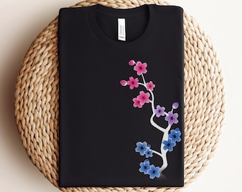 Sakura bisexuell Shirt, bisexuell, bisexuell Stolz, Stolz, bisexuelle Geschenke, Bi Pride Shirt, subtiler Bi Pride, bisexuell Pride Shirt, subtiler Stolz