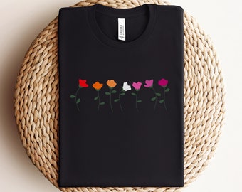 Flower Lesbian Shirt, Lesbian, Lesbian Pride, LGBTQ, Lesbian Gifts, Pride Shirt, Subtle Pride, Lesbian Flag, Pride, Lesbian Girlfriend Gift