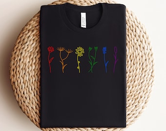 Wildflower LGBTQ Shirt, Subtle LGBTQ flower, Subtle LGBTQ Pride, Pride Shirt, Lgbtq Plus, Lgbtq Flag Color, Lgbt, Lgbtq Gifts, Subtle Pride