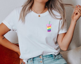 Boba Tea LGBTQ Shirt Subtle Pride Shirt Queer Shirt Queer Pride Tshirt LGBTQ Ally Shirt LGBT Ally Tshirt Pride Month Shirt Pride Clothing