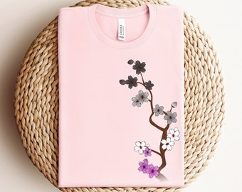 Sakura Asexual Shirt, Asexual, Asexual Pride, Ace Pride, LGBTQ, Queer Owned Shops, Queer Owned Business, Pride, Pride Flag, Subtle Pride