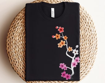 Sakura Lesbian Shirt Cute Lesbian Tshirt Subtle Lesbian Pride Shirt Lesbian Flag Colors Lesbian Gift Kawaii Lesbian Pride Tshirt Lesbian Tee