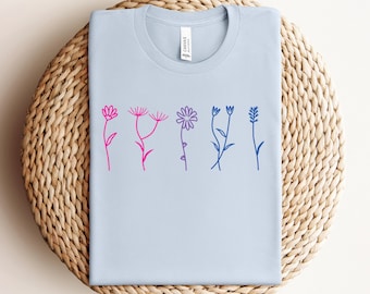 Wildflower Bisexual Shirt, Bisexual, Bisexual Pride, Bi, Bisexual Gifts, Bi Pride Shirt, Subtle Bi Pride, Bisexual Pride Shirt, Subtle Pride