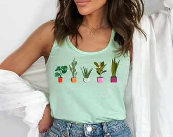 Subtle Lesbian Plant Tank Top, Cute Lesbian, Plant Lover, Minimalist Lesbian, Lesbian Pride, Lesbian Rights, Women Size Tank Top