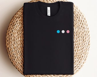 Dot Trans Shirt, Trans Pride, Trans, LGBT, LGBTQ, Transgender MTF Clothing, Queer Owned Shops, Subtle Pride, Transgender Ally, Trans Rights
