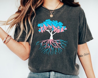 Komfort Farben Abstrakt Baum Trans Shirt Subtile Trans Pride Shirt Transgender Shirt Trans Verbündete Shirt Trans Tshirt Trans Geschenke Trans Rechte