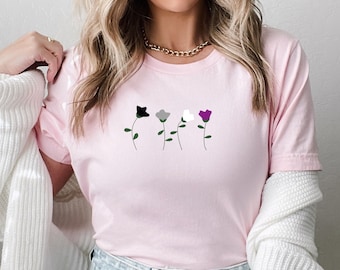 Flowers Asexual Shirt Subtle Asexual Pride Shirt Ace Pride Shirt Asexual Tshirt Cute Ace Pride Tshirt Ace Tshirt Ace Shirt Gift Asexual Tee