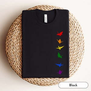 Origami Crane LGBTQ Shirt, Asexual, LGBT, LGBTQ Gifts, Pride Shirt, Queer Owned Shops, Subtle Pride, Pride Flag, Bisexual, Queer, Lesbian