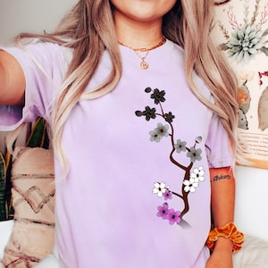 Comfort Colors® Light Sakura Asexual Shirt Asexual Pride Tee Subtle Ace Pride Asexual Gift For Ace Flag Colors Cute Asexual Pride T-shirt