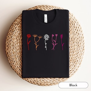 Wildflower Lesbian Shirt, Lesbian, Lesbian Pride, LGBTQ, Lesbian Gifts, Pride Shirt, Subtle Pride, Lesbian Flag, Lesbian Girlfriend Gift