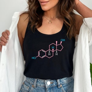 Estradiol Tank Top Racerback Trans Women Tank Top Trans Tank Top Subtle Trans Pride Tank Top Trans Rights Tank Top Transgender Tank Top MTF