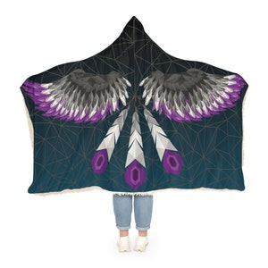 Polygon Wings Asexual Blanket, Ace Pride, LGBTQ, Asexual Pride, Queer Gifts, Pride Blankets, Queer Owned Shops, Subtle Pride, LGBT Blanket