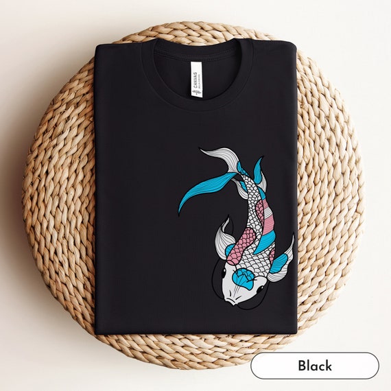 Koi Trans Shirt, Trans Pride, Trans, LGBT, LGBTQ, Transgender MTF Clothing, Queer Owned Shops, Subtle Pride, Transgender Ally, Trans Rights