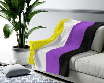 Nichtbinäre Flaggen-Decke Nicht-binäre Decke Enby-Stolz-Decke Enby-Flaggen-Decke Niedliche Enby-Decke Geschenk Nichtbinäre Decke Nichtbinäre Flaggen-Farbe