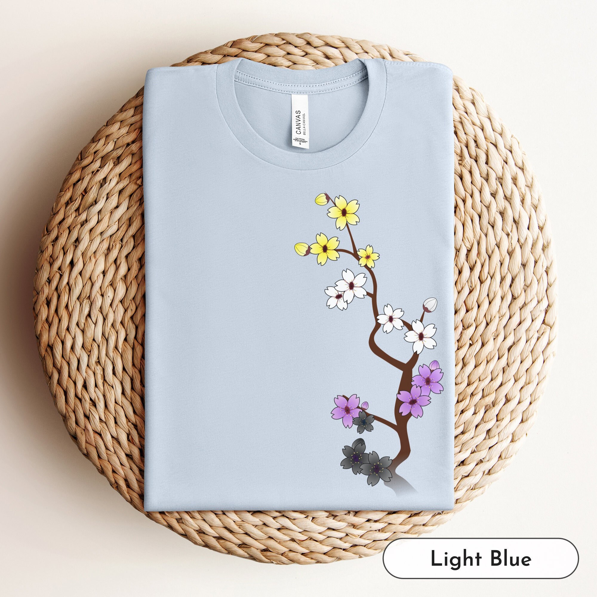 Sakura Nonbinary Shirt, Nonbinary, LGBT, LGBTQ, Enby Gifts, Pride Shirt, Queer Owned Shops, Subtle Pride, Nonbinary Pride, Non Binary, Enby