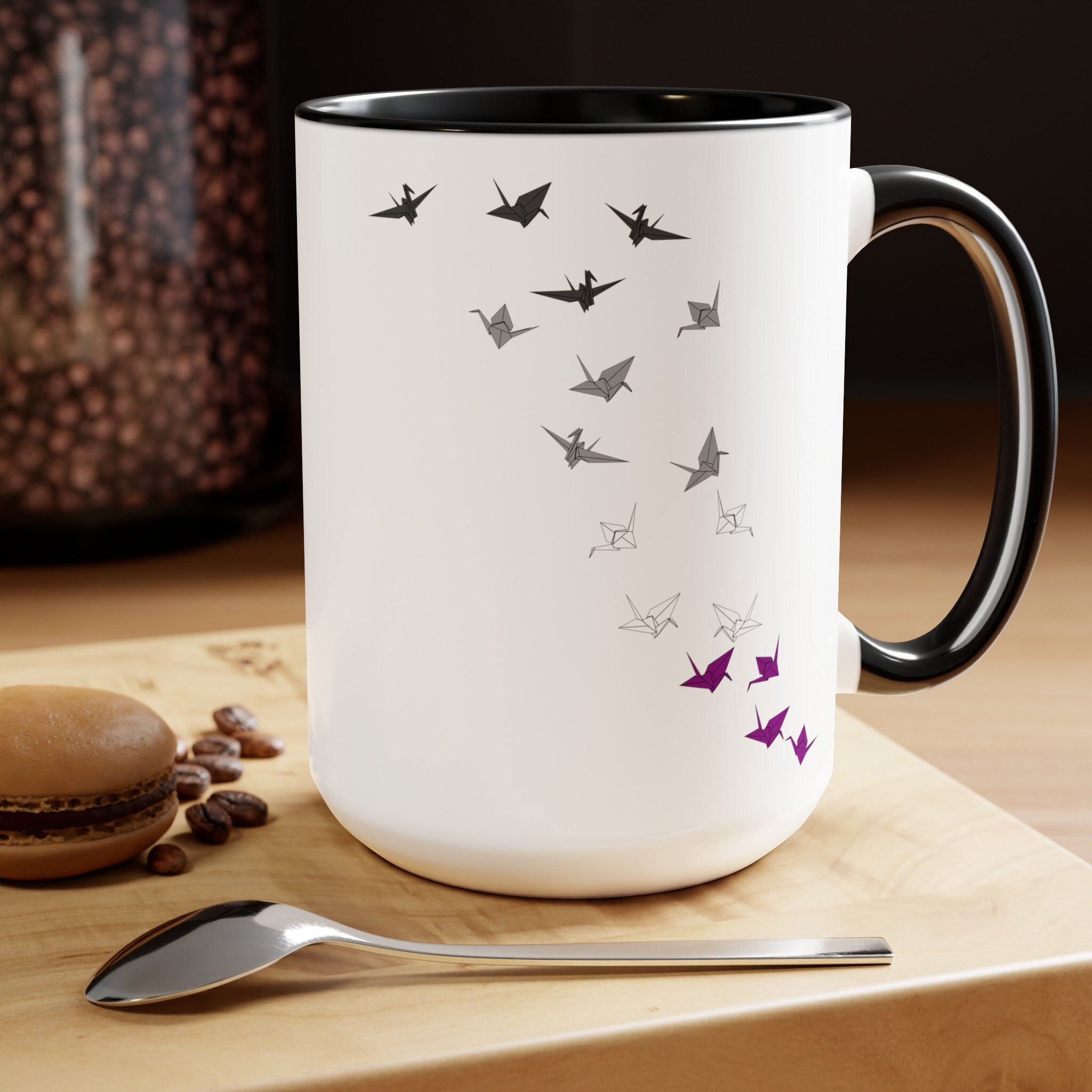 Paper Crane Asexual Mug, Asexual Pride, Asexual Gift, Cute Asexual, Ace Pride Mug, Cute Ace, Asexual Coffee, Cute Ace Mug, Asexual Girl