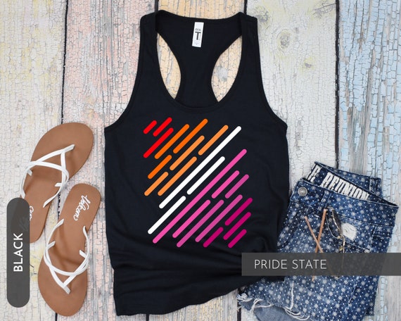 Lesbian Flag Stripes Racerback Tank 