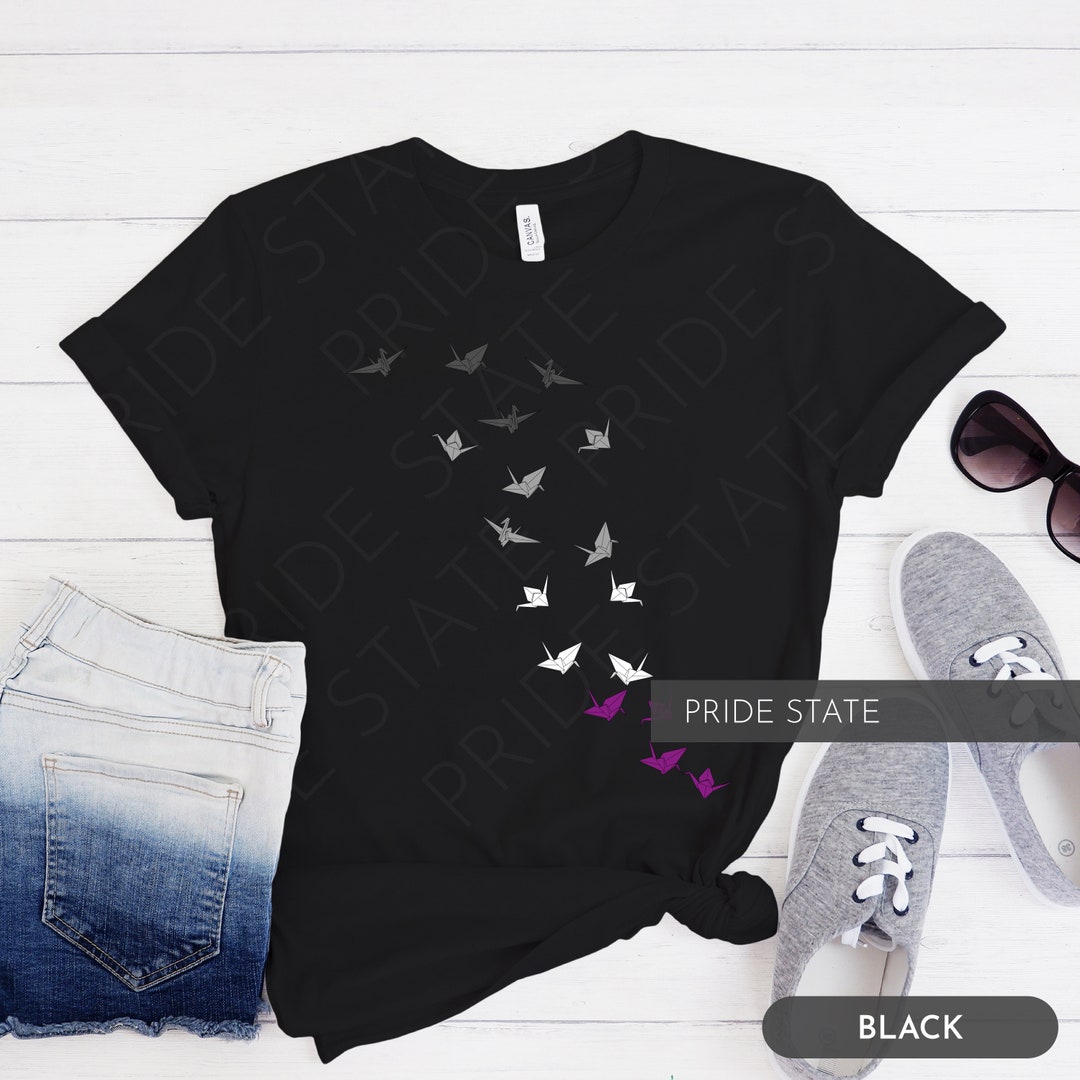 Paper Crane Asexual Shirt, Asexual Pride, Asexual Gift, Ace Gift, Subtle Asexual, Subtle Ace, Ace Bird, Asexual Bird, Gender Neutral Shirt