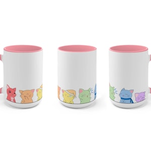 Kawaii Cats LGBTQ Mug, LGBTQ Pride Mug, Subtle LGBTQ, Subtle Pride, Queer Mug, Queer Cat, Pride Cat, Lgbtq Gift, Queer Gift, Kawaii Gift