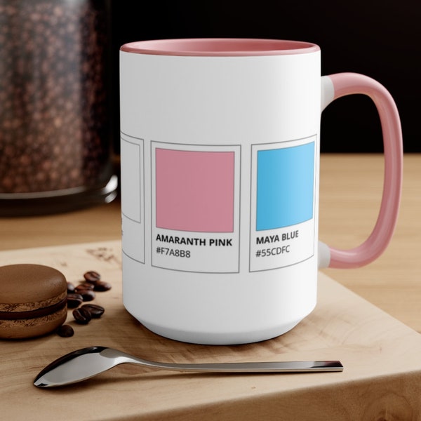 Color Palette Trans Accent Mug, Trans Pride, Trans Rights, Subtle Trans, Cute Trans, Trans Gift, Trans Mug, Trans Tea, Trans Flag, Trans Art