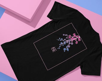 Haiku Sakura Bisexual Shirt Bisexual Pride Shirt Bisexual Gift Subtle Bi Pride Shirt Subtle Bisexual Tshirt Bi Tshirt Bisexual Flag Colors