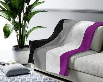Asexual Plush Blanket, Asexual Pride Blanket, Asexual Gift, Ace Blanket, Queer Blanket, Cute Asexual Blanket, Asexual Flag, Ace Flag