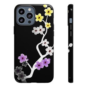 Dark Sakura Nonbinary iPhone Tough Case, Nonbinary Pride, Enby Style, Nonbinary Fashion, Stylish Nonbinary, Nonbinary Anime, Kawaii Enby