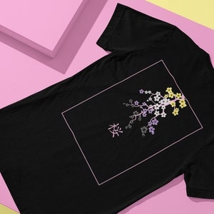 Haiku Sakura Nonbinary Shirt, Enby Pride, Enby Gift, Non Binary Shirt, Nonbinary Flag, Subtle Nonbinary, Nonbinary Pride, Kawaii Enby,