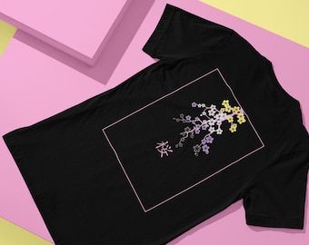Haiku Sakura Nonbinary Shirt, Enby Pride, Enby Gift, Non Binary Shirt, Nonbinary Flag, Subtle Nonbinary, Nonbinary Pride, Kawaii Enby,