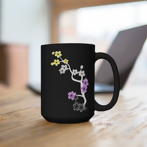 Dark Sakura Enby Black Mug, Enby Pride Mug, Nonbinary Mug, Enby Mug, Enby Gift, Non Binary Mug, Subtle Enby, Subtle Nonbinary, Enby Flag