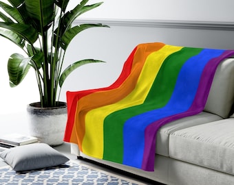 LGBTQ Pride Plush Blanket, LGBTQ Friend, LGBTQ Gift, Lgbtq Visibility, Pride Flag, Cute Lgbtq, Lgbtq Color, Lgbtq Plus, Lgbtq Flag