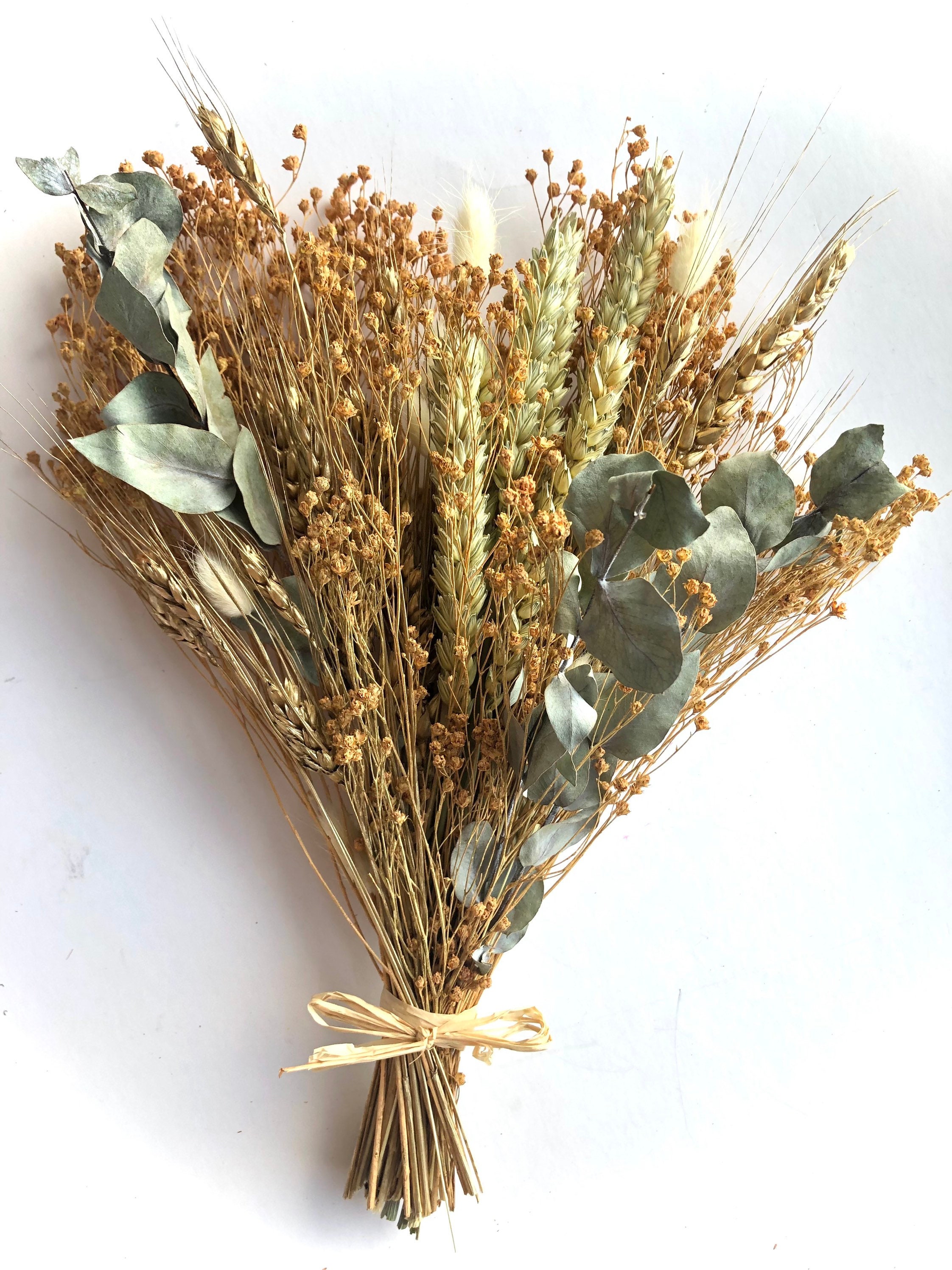 Bouquet de Fleurs Séchées France - Cadeau Fête Des Grands-Mères Longueur 28cm Env Largeur 15cm Env.