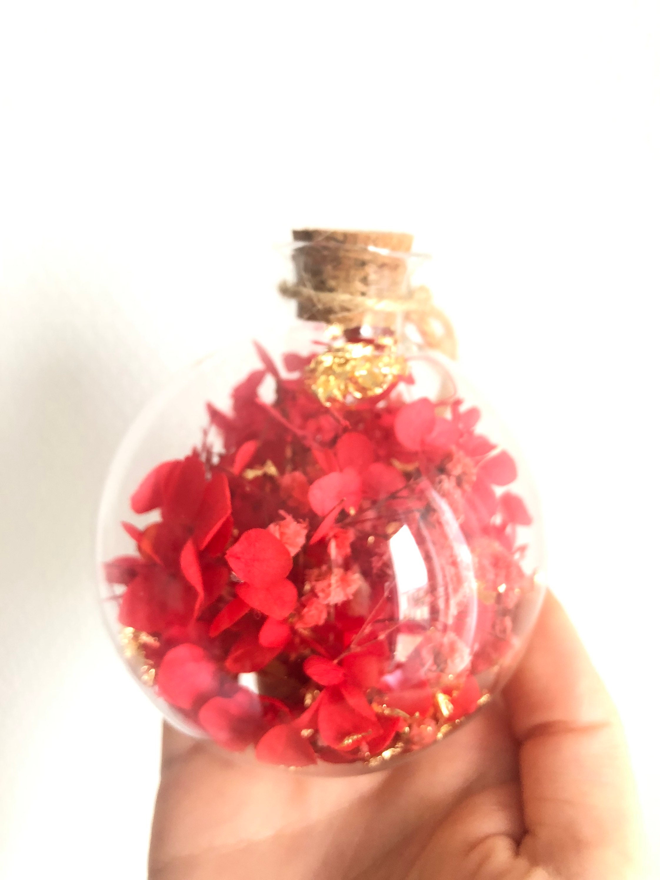 Cadeau Saint Valentin Fleurs Séchées Rouge France - Décorations Intérieures