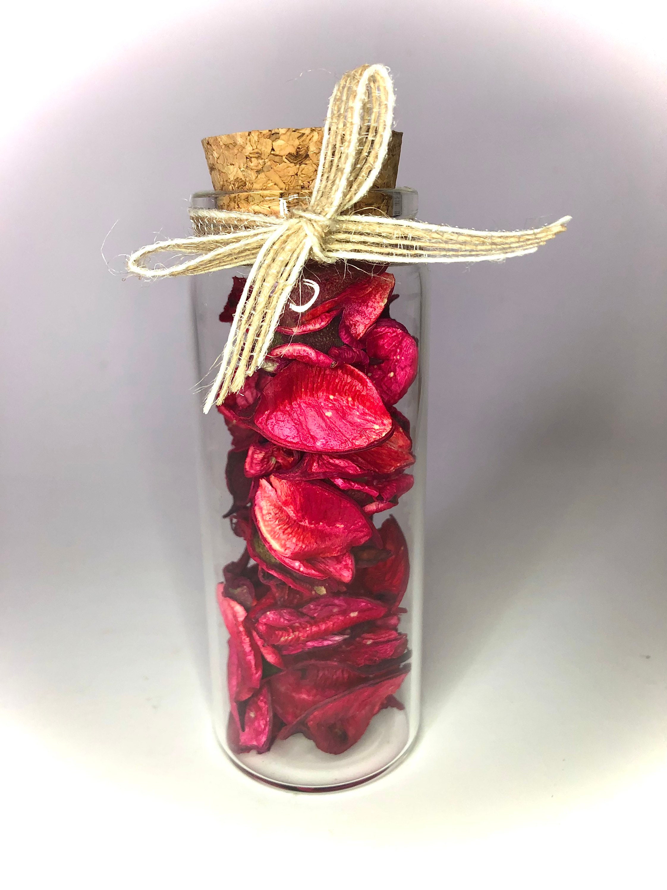 Potion d'amour - Fiole en Verre Bouchon Liège Rouge France, Déco Intérieure Bohème Cadeau Fête Des G
