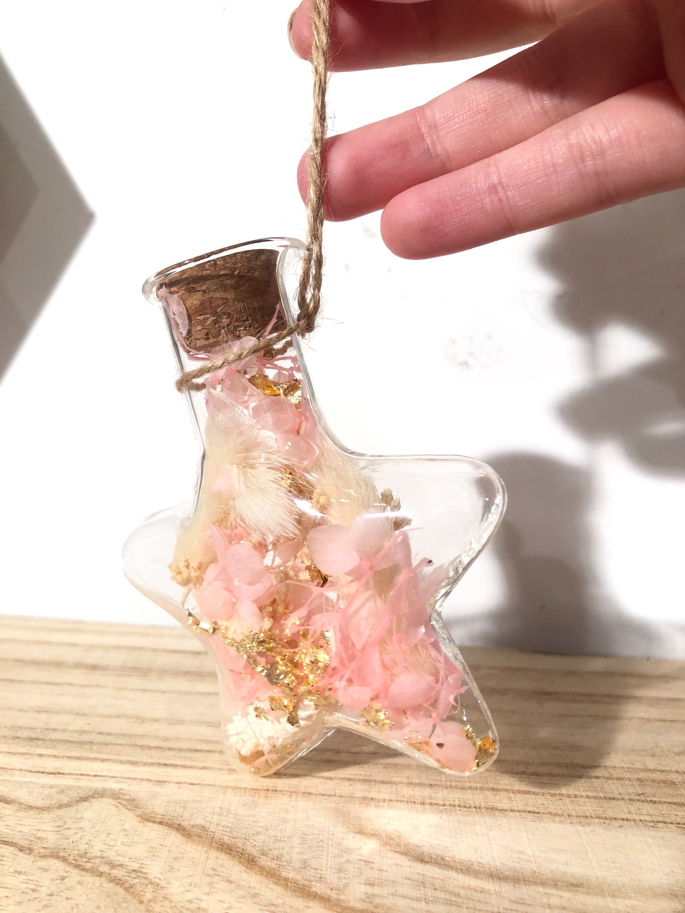 Étoile d'amour Fleurs Séchées Roses France - Décoration Florale Intérieure Cadeau Gender Reveal Cade