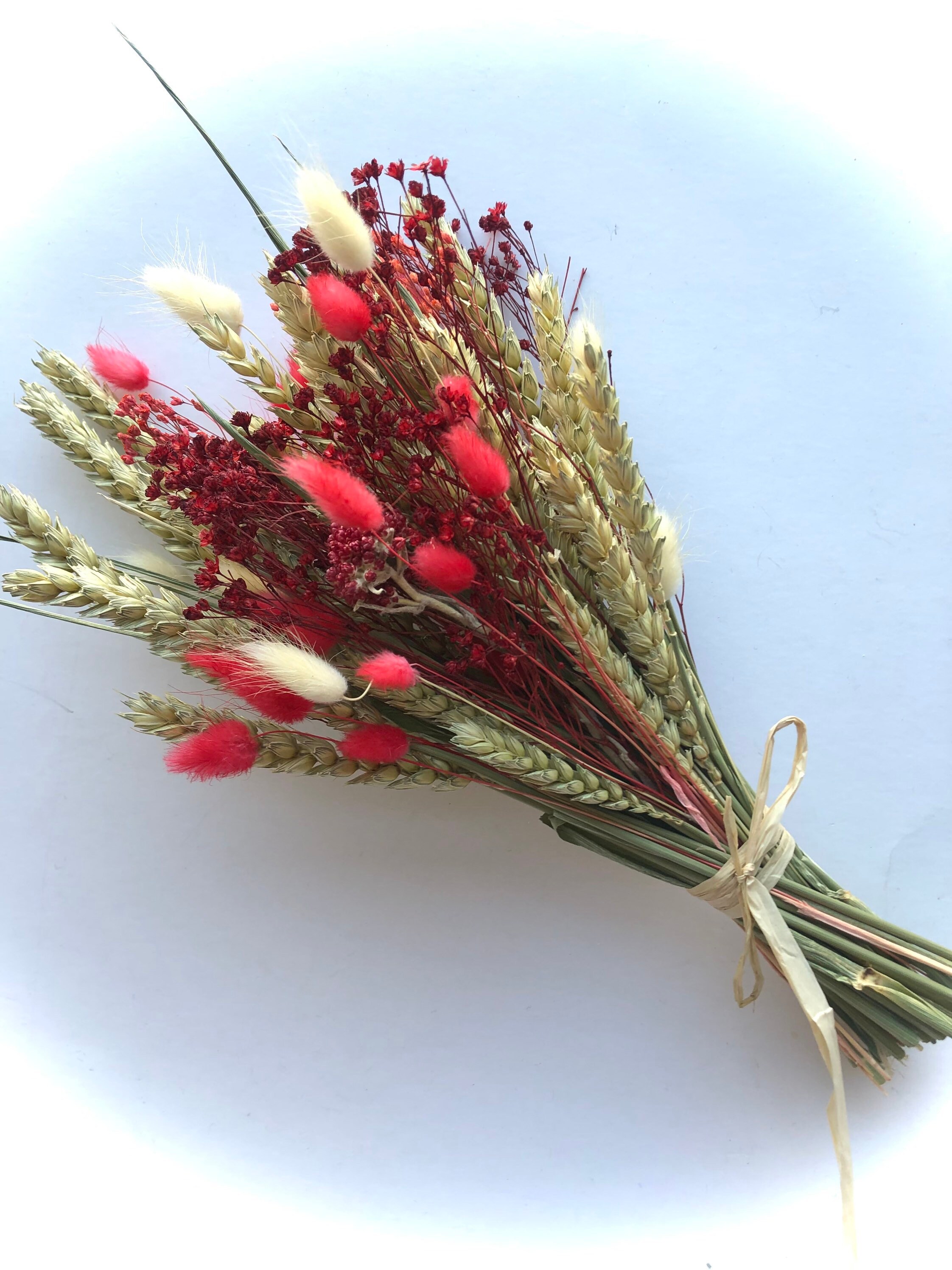 Bouquet de Fleurs Séchées France - Cadeau Fête Des Grands-Mères Longueur 28cm Env Largeur 15cm Env.