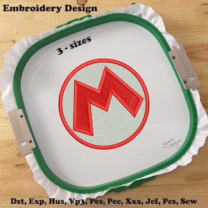 Super Mario Bros M Logo Stickdatei