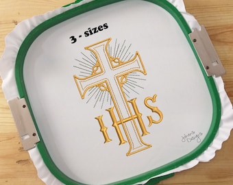 IHS Cross Embroidery Design