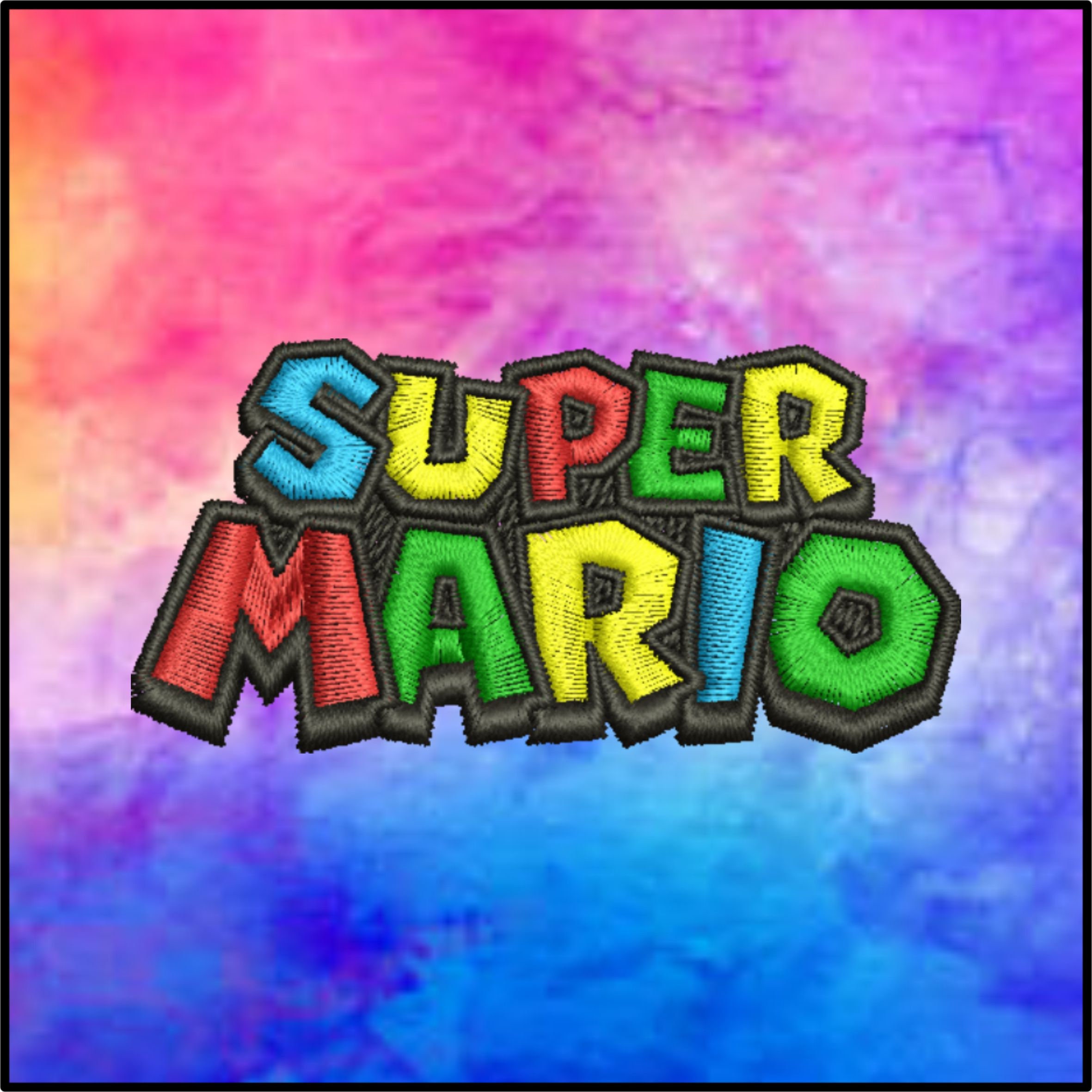 Super mario text logo machine embroidery design 5 sizes etsy