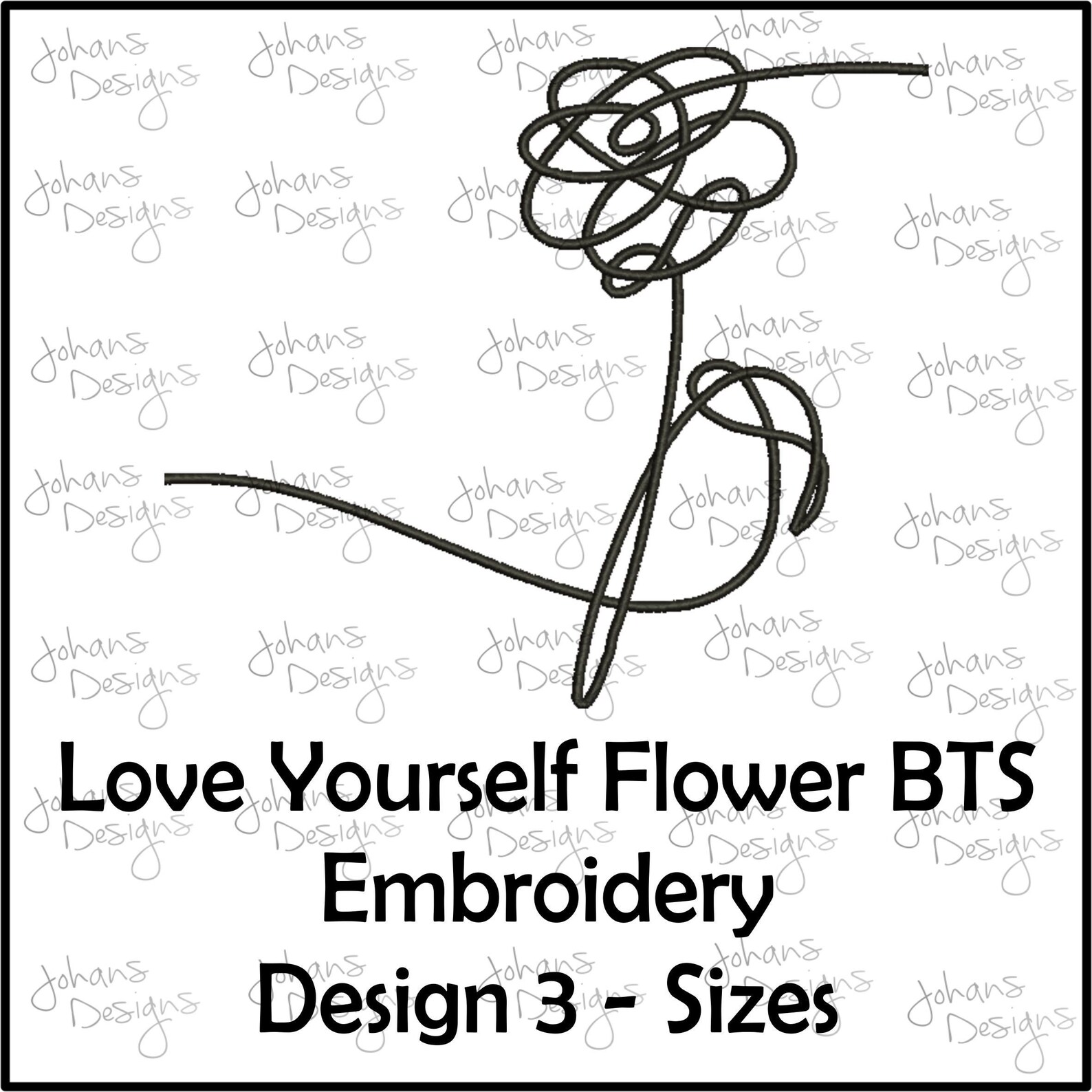 Love Yourself Her Flower BTS Embroidery Design 3 Sizes Etsy