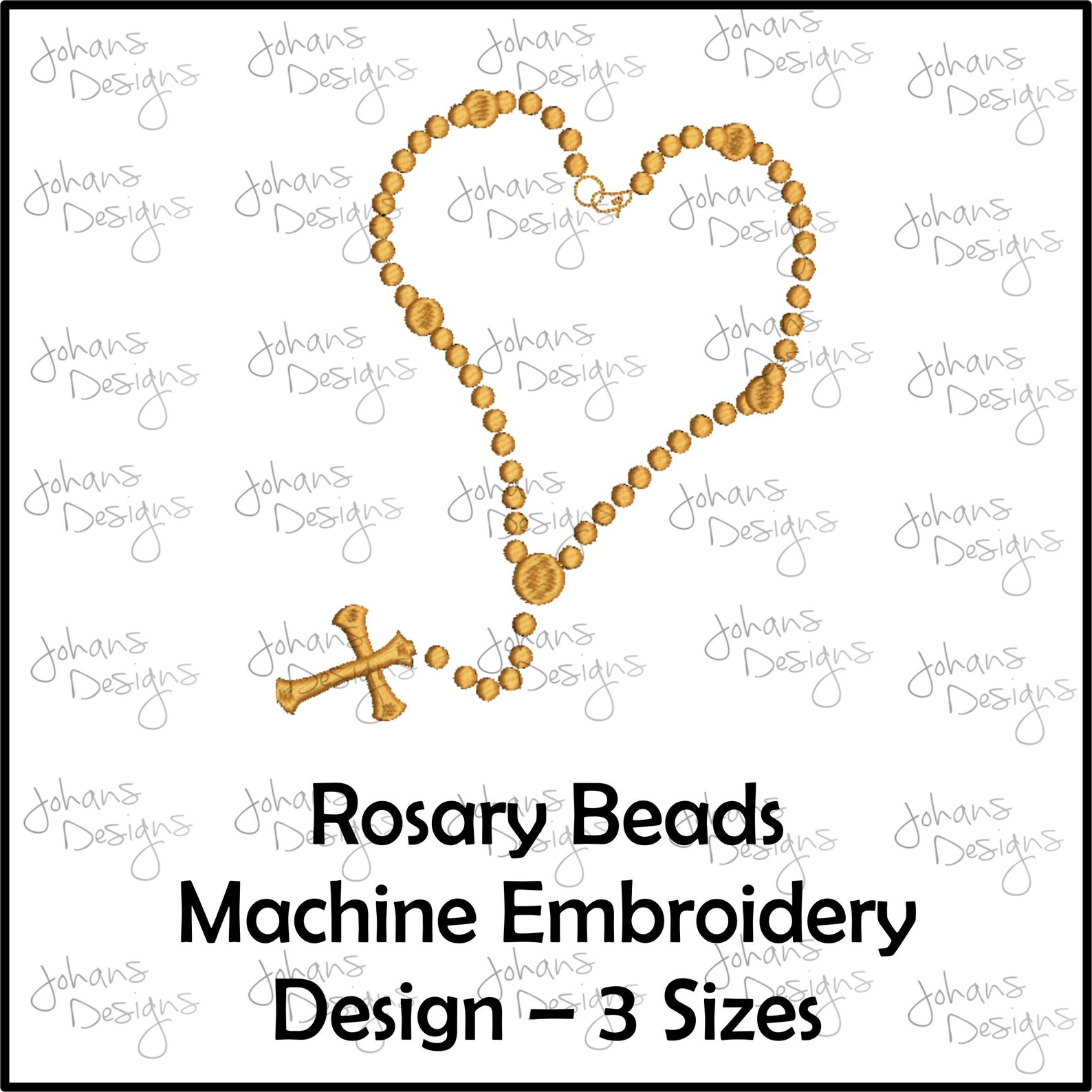 Rosary Beads Machine Embroidery Design 3 Sizes Etsy